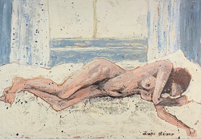 Lot 76 - Minou STEINER (1940-2008) Reclining Nude Oil...