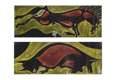 Lot 298 - Two stylized continental flocked fabrics