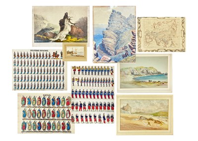 Lot 180 - Victorian scrapbook and watercolours