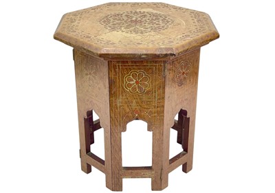 Lot 493 - An Ottoman hardwood and inlaid octagonal occasional table.
