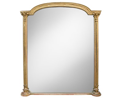 Lot 316 - A Victorian giltwood overmantel mirror.