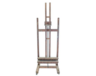 Lot 507 - A robust oak artist's easel.