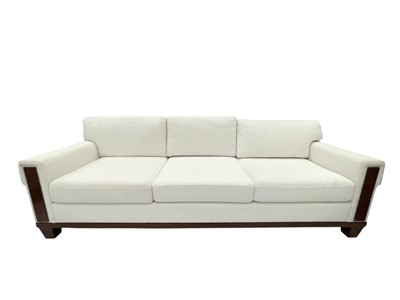 Lot 406 - Superyacht furnishings, a contemporary four/five seater sofa with white boucle fabric.