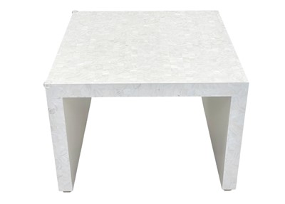 Lot 394 - Superyacht furnishings, a side table with mother-of-pearl overlay.