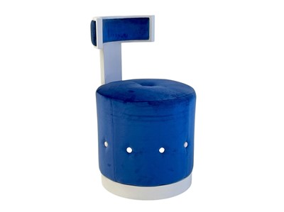 Lot 414 - Superyacht furnishings, a blue velour circular boudoir chair.