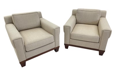 Lot 417 - Superyacht furnishings, a good quality pair of contemporary armchairs.