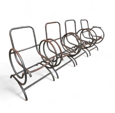 Lot 489 - A set of four mid century tubular chairs.