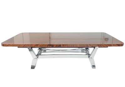 Lot 423 - Superyacht furnishings, a large contemporary table with chrome base.