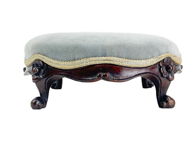 Lot 477 - A pair of Victorian rosewood framed circular footstools.