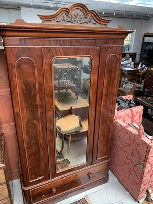 Lot 3006A - A Victorian mahogany wardrobe, the moulded...