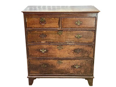 Lot 311 - A George III oak and crossbanded chest.