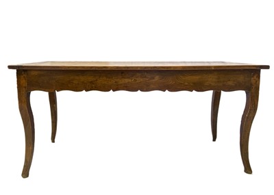 Lot 297 - A French provincial fruitwood farmhouse kitchen table.