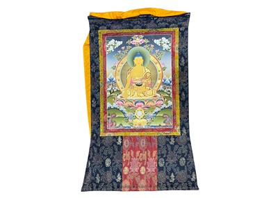Lot 531 - A Tibetan painted Thangka of Buddha.