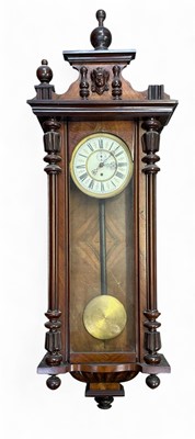Lot 369 - A walnut cased Vienna regulator type wall clock.