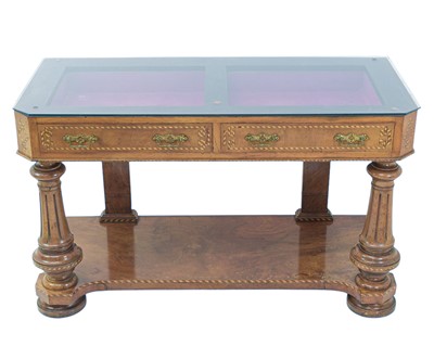 Lot 448 - A Victorian walnut and inlaid bijouterie table.