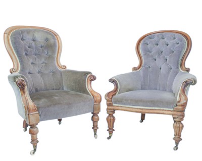 Lot 487 - An early Victorian mahogany spoon back chair, and another similar.