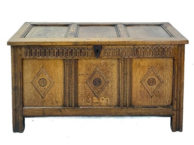 Lot 298 - A panel oak coffer.