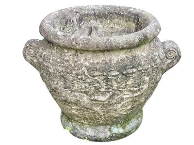 Lot 330 - A reconstituted stone garden urn.