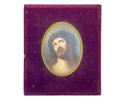 Lot 232 - A German porcelain oval painted plaque.