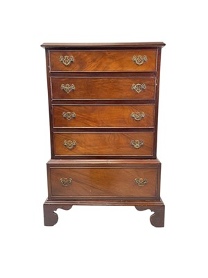 Lot 482 - A mahogany dwarf chest on stand.