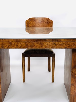 Lot 3032 - A good Art Deco burr walnut dining table and...