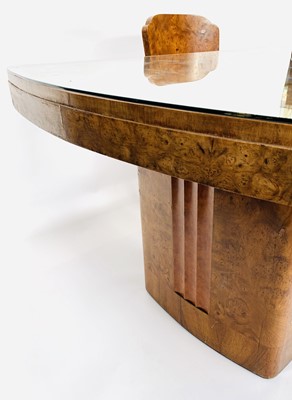 Lot 3032 - A good Art Deco burr walnut dining table and...