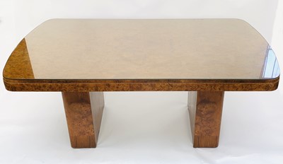 Lot 3032 - A good Art Deco burr walnut dining table and...