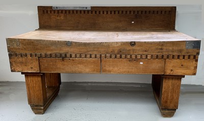 Lot 3044 - A substantial butcher’s block, circa 1930,...