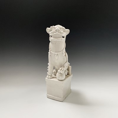 Lot 196 - A Chinese blanc de chine dog of fo