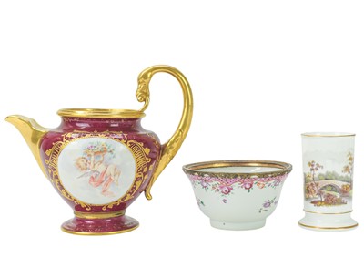 Lot 257 - An 18th century Chinese export ormolu mounted bowl.