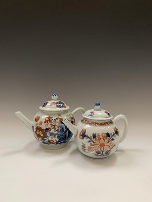 Lot 66 - Two Chinese spherical Imari porcelain teapots,...