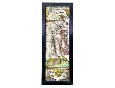 Lot 260 - A large tinglazed Faience tile.