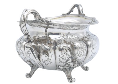 Lot 16 - A Victorian silver three-piece tea set by Charles Reily & George Storer.