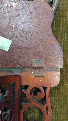 Lot 6 - A pair of pierced and painted fretwork folding wall shelves.