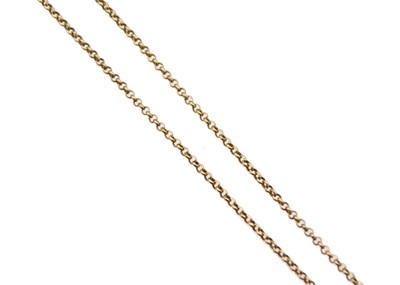 Lot 240 - A 9k gold belcher chain.