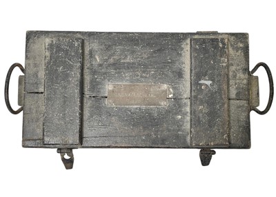 Lot 25 - A small painted pine military/naval trunk.
