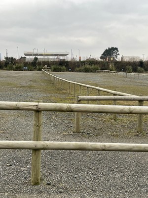 Lot 1554 - Half Round Treated Timber Fencing in Car Park