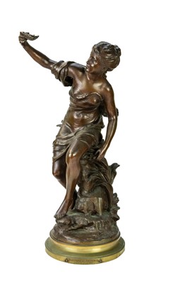 Lot 8 - Mathurin Moreau, a bronze figure titled 'Fontaine de Jouvence'