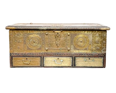 Lot 308 - A teak 'Zanzibar' wedding chest.