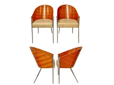 Lot 312 - A set of four Philippe Starck 'Costes' dining chairs.