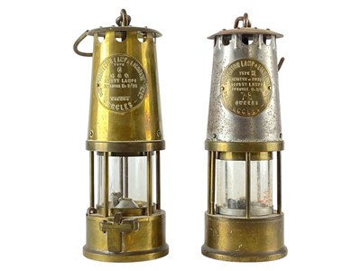 Lot 153 - A brass and steel 'Protector' Lamp & Lighting Co Miner's lamp.