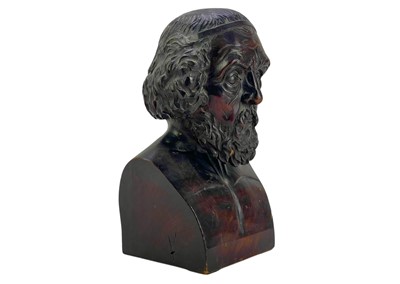 Lot 41 - A 19th century carved mahogany bust of Homer.