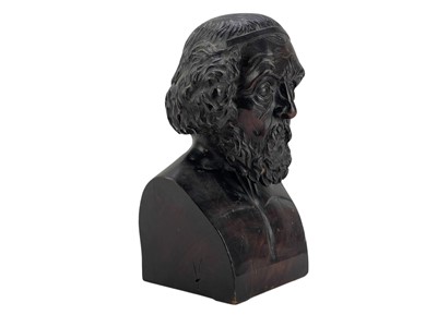 Lot 41 - A 19th century carved mahogany bust of Homer.