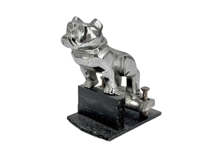 Lot 175 - A chrome plated cast metal Mack truck mascot.
