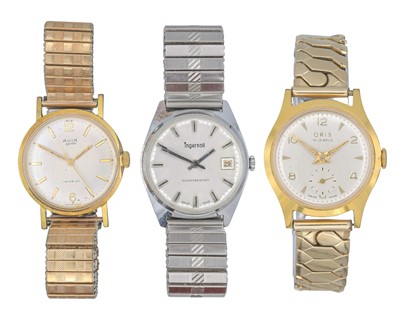 Lot 1184 - A selection of three mechanical gentleman's wristwatches.
