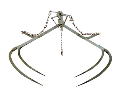 Lot 459 - A 1940s wrought iron hay grab or grapple.