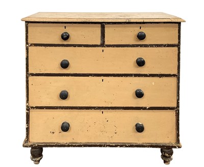 Lot 450 - A late Victorian painted pine chest.