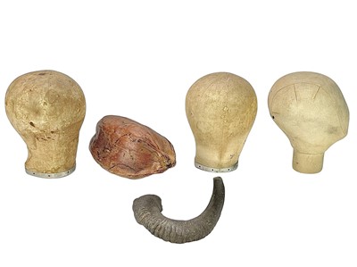 Lot 84 - Three linen covered milener's dummies.