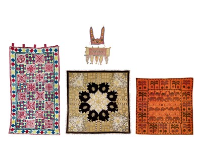Lot 511 - An Indian embroidered textile square.