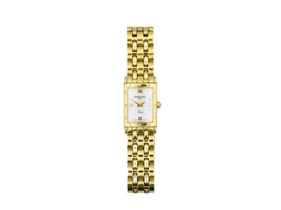 Lot 1176 - RAYMOND WEIL - A Tango gold-plated lady's quartz bracelet wristwatch.